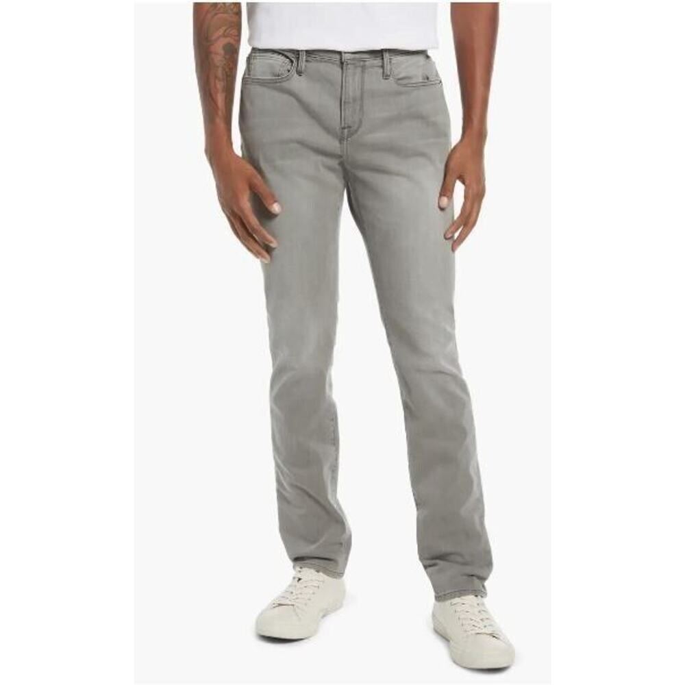 Frame Men's L'Homme Cotton Blend Straight Skinny Jeans in Grey Size 30 MSRP $225